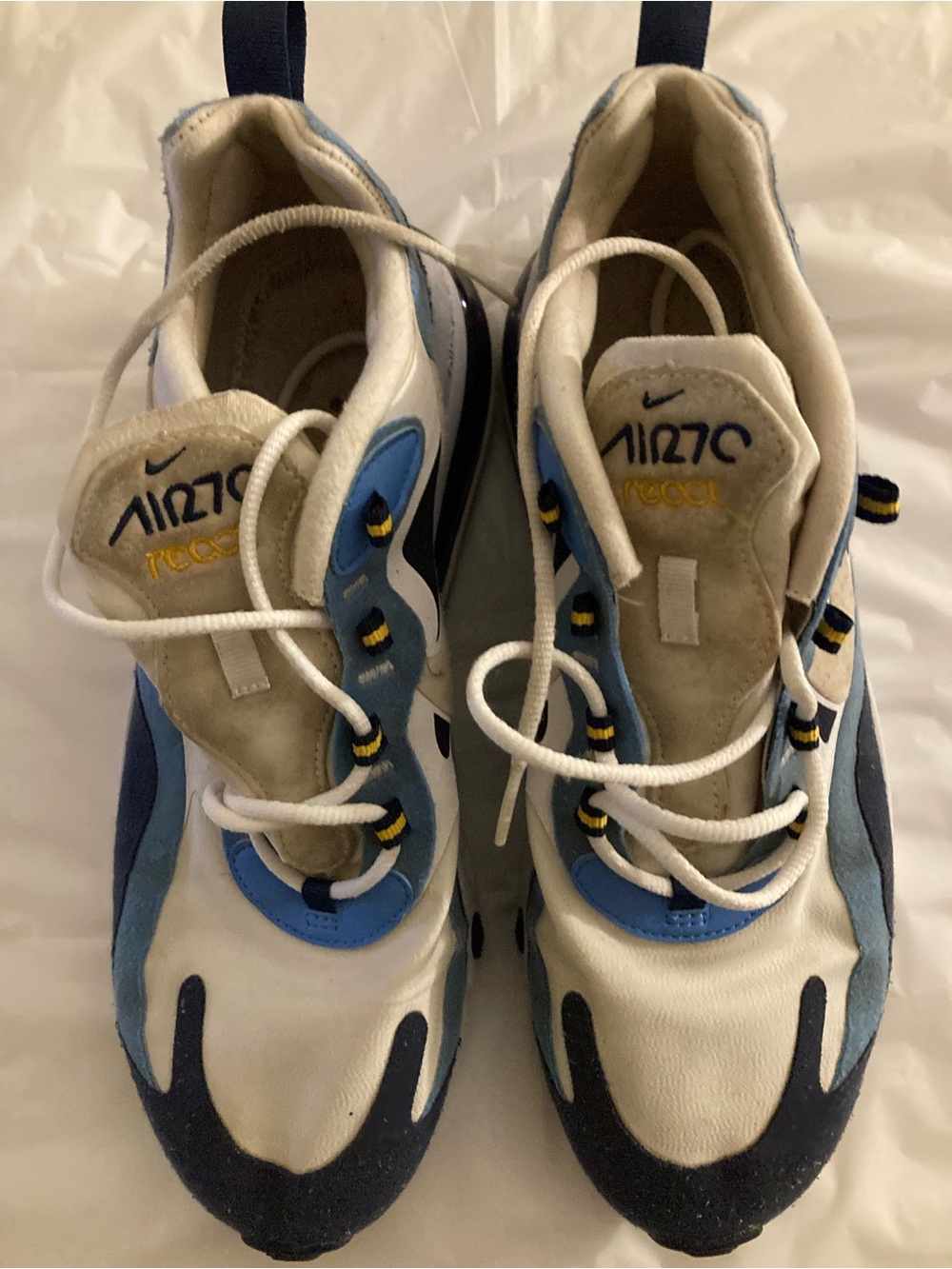 Nike Air Max 270 React Kids' White and Blue Sneakers
